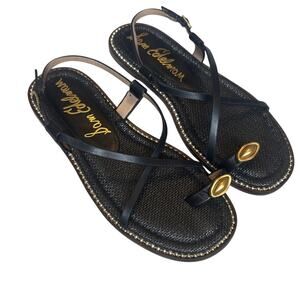 Sam Edelman Tenly black toe loop sling black sandals SIZE 7.5